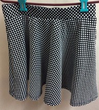 Women Short Skirt, Black With White Dots. 100% Polyester, Size M. - £5.52 GBP