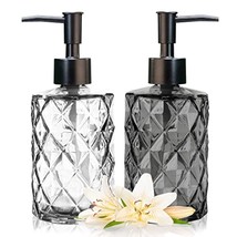 With Plastic Pump, 2 Pack 12Oz Gradient Diamond Design Black Soap Dispenser, Bat - $25.99