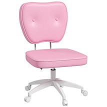 Vinsetto Stylish Pink PU Leather Armless Desk Chair, Adjustable Height S... - $2,024.48 MXN