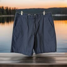 Eddie Bauer Men's Shorts Size 35 Navy Classic Fit Cotton Blend Flat Front - $19.79