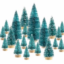 60 Pieces Artificial Mini Christmas Tree Sisal Snow Trees Bottle Brush Christmas - £25.57 GBP