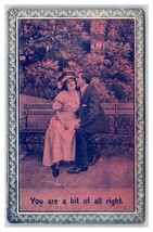 Bamforth Romance Comic A Bit Of Alright Kiss on Bench 1911 DB Postcard U3 - £2.31 GBP
