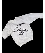 Vintage Snoopy Peanuts Cartoon Sweatshirt Kids USA Dog Running USA 6-8 - £23.96 GBP