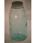 Vintage 2 Quart Blue Ball Mason 3 L&#39;s Glass Canning Jar w Ball Zinc Lid ... - $79.19