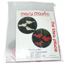 Mary Maxim Christmas Cardinals Needlepoint Ornament Kit 027169 Makes 6 NEW - £19.34 GBP