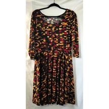 Ny Collection 3/4 Sleeve Printed Scoop Neck Dress Multicolor Womens - $290.57 MXN