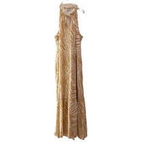 Nine West Golden Yellow Zebra Print Sleeveless Maxi Dress Womens XXL - £17.24 GBP