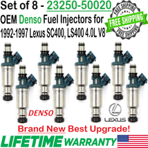 8Pcs OEM New Denso Best Upgrade Fuel Injectors For 1993-1997 Lexus LS400 4.0L V8 - $507.86
