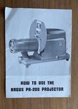 How To Use The Argus PA-200 Projector Booklet - £15.43 GBP