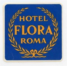 Hotel Flora Luggage Label Roma Rome Italy  - $11.88