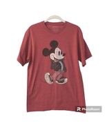 Men&#39;s Disney Mickey Mouse With Leather Jacket Short Sleeve Shirt Size Me... - £9.48 GBP