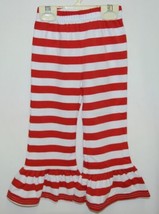 Blanks Boutique Girls Red White Stripe Ruffle Pants Size 18 Months - $12.99