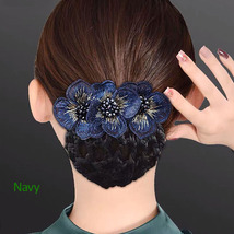 Embroidered Flower Hair Bun Maker Hair Bun Holder - £5.11 GBP