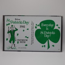 Bilow St. Patrick&#39;s Day 1981 Unrolled 12oz Beer Can Flat Sheet Magnetic - £19.41 GBP