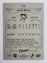 2008 - 2009 Evgeni Malkin Upper Deck Champ&#39;s Nhl Hockey Card # 29 Blue Penguins - £3.98 GBP