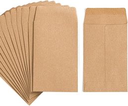 100 Pack Kraft Small Coin Envelopes Self-Adhesive Seed Envelopes 2.25&quot;×3.5&quot; - $8.91