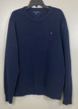 Tommy Hilfiger Navy Blue Waffle Knit Cotton Jumper Sweater Men&#39;s Medium XXL - £14.62 GBP