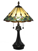 Table Lamp DALE TIFFANY ADAIR Flared Column Cone Shade Pedestal Base 2-L... - $378.00