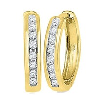 0.25 Carat Total Weight Diamond Hoop Earrings - £313.17 GBP