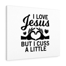  I Love Jesus But I Cuss A Little Bible Verse Canvas Christian W - £60.74 GBP+