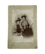 Antique Cabinet Photo Two Women Floral Hats &amp; Lace 1890s Fashion 3.5 x 5.25 - €12,14 EUR
