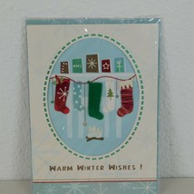 Paper Magic Group Christmas Greeting Card Warm Winter Wishes Raised Stockings - £3.19 GBP