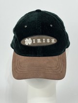 VTG Notre Dame Irish Authentic Zephyr Hat Green Corduroy / Brown Suede O... - $28.99