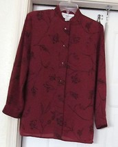 NYGARD Collection Petite Blouse Tunic Shirt L/S Silk Look 100% Polyester... - $23.95