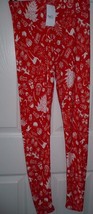 Women&#39;s Rue 21 Leggings Size S/M Red White Christmas Ornaments NEW - $12.59