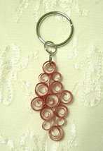Paper Quill Handcrafted Red Spirals Keychain - $14.99