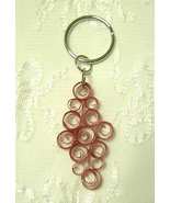 Paper Quill Handcrafted Red Spirals Keychain - £11.96 GBP