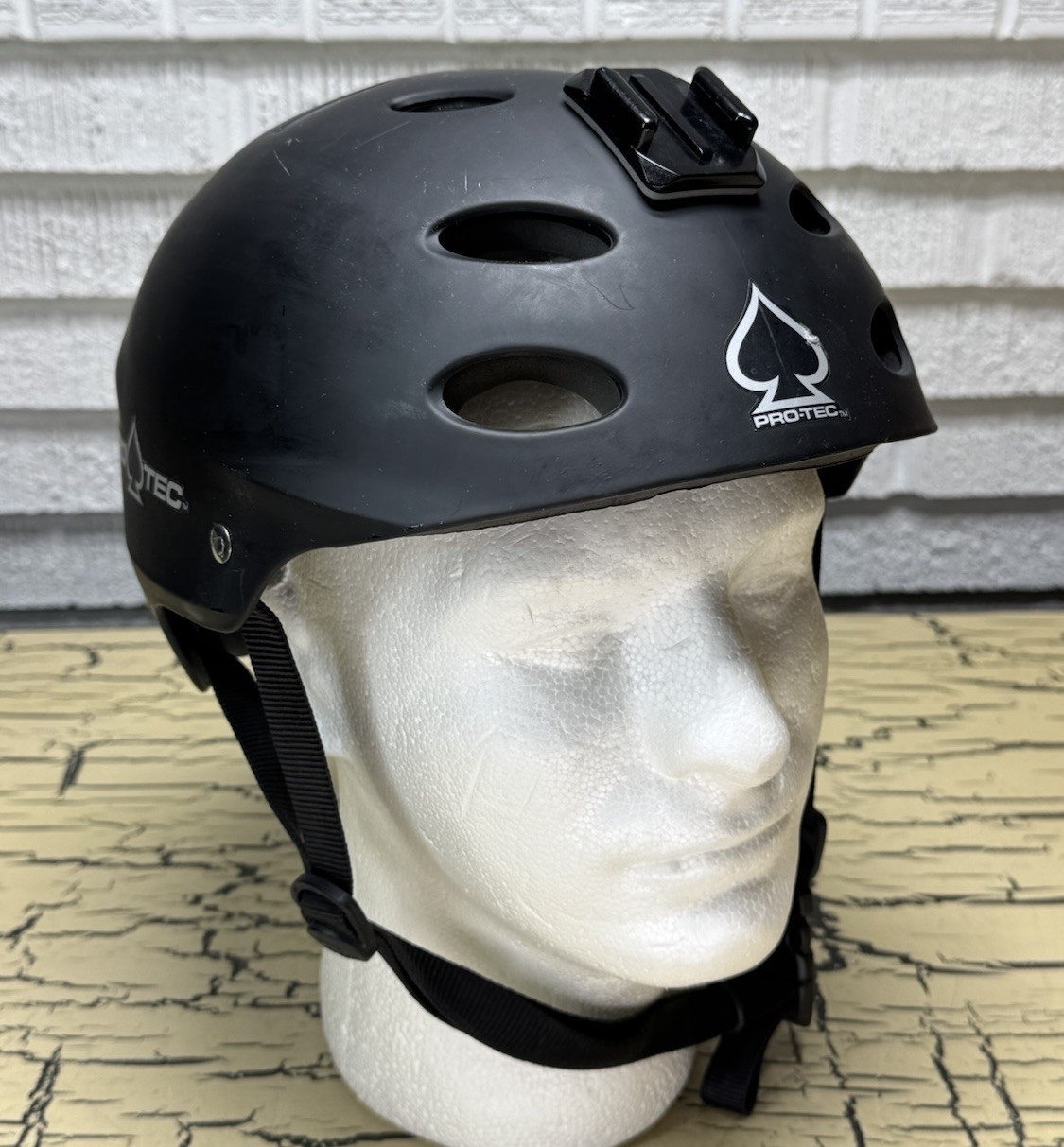 PRO-TEC Matte Black Skateboard Bike BMX Sports Helmet Go Pro Attachment ... - $24.99