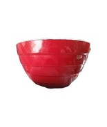 Vintage Beehive Mixing Bowl Anchor Hocking Vitrock Red Milk Glass 9&quot; Whi... - $35.73 CAD