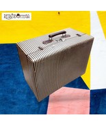 70&#39;s herringbone cardboard suitcase in mustard and brown - $1,148.43 MXN