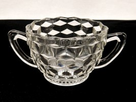 Vintage Jeannette Glass Open Sugar Bowl, 3D Cubes, Starburst, Pointed Sc... - $273.07 MXN
