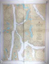 Swanson Bay Canada British Columbia Nautical Chart Map Canadian Wilderness Vtg - £23.64 GBP