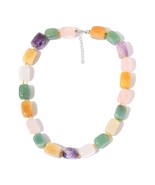 Multi Gemstone Beads Silvertone Necklace (18 in) TGW 611.00 cts. NEW!!  ... - £21.22 GBP