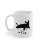 Black cat coffee Mug What cat mug cat lover gift cat Premium 11oz or 15o... - £11.84 GBP+