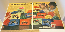 Vintage Print Ad 1980 Suzuki Motocross Dirt Bike Christmas 1970s Ephemera 2 Page - £14.09 GBP