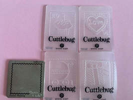 Cricut Cuttlebug Celebrate Stamp Embossing Folders &amp; Metal Die set - £11.01 GBP