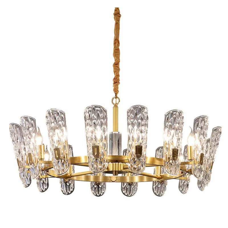 European classic glass chandelier light LED hanging lamp 8 12 16 20 lamp... - $129.60+