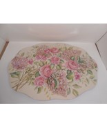VINTAGE KELLER CHARLES MELAMINE  Tray white red  Floral Roses 17&quot;x 13&quot; - $18.50