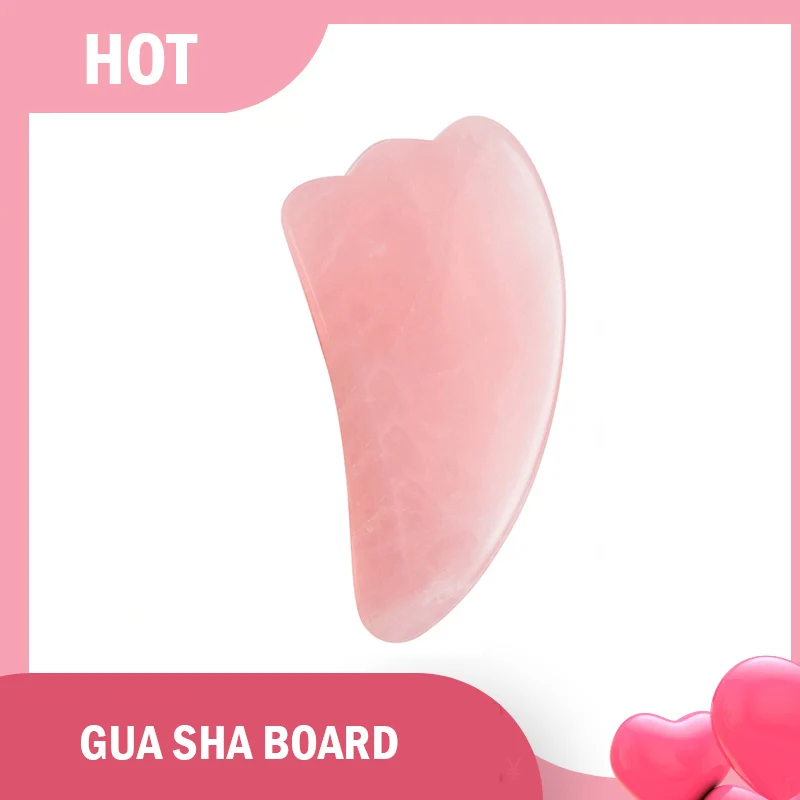 E stone gouache scraper rose quartz gua sha scraper board facial massager for face back thumb200