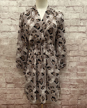 Bar III Floral Polka Dot Mini Dress Women&#39;s Small 3/4 Sleeve Tie Waist L... - £30.81 GBP