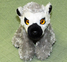 Aurora World Mini Flopsie 6&quot; Baby Lemur B EAN Bag Stuffed Animal Grey Black White - £4.50 GBP