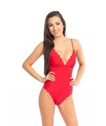 RED SCALLOP ONE PIECE SWIMSUIT - $895.13 MXN
