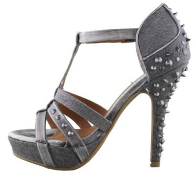 Not Rated Plata Sin Bisagras con Tachuelas Punta Abierta Plataforma Sandalias Item image 3