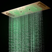 Cascada Verona 16&quot;x36&quot; Brushed Gold Music LED Showerhead - $34,407.86 MXN