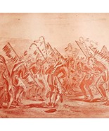 1891 Sioux Wild Grass Dance Red Plate Print Victorian Indian War History... - $40.73 CAD