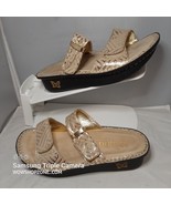 Alegria Karmen Gold Dazzler Leather Slide Sandals Size EU 35 US 5 Ergono... - £58.90 GBP